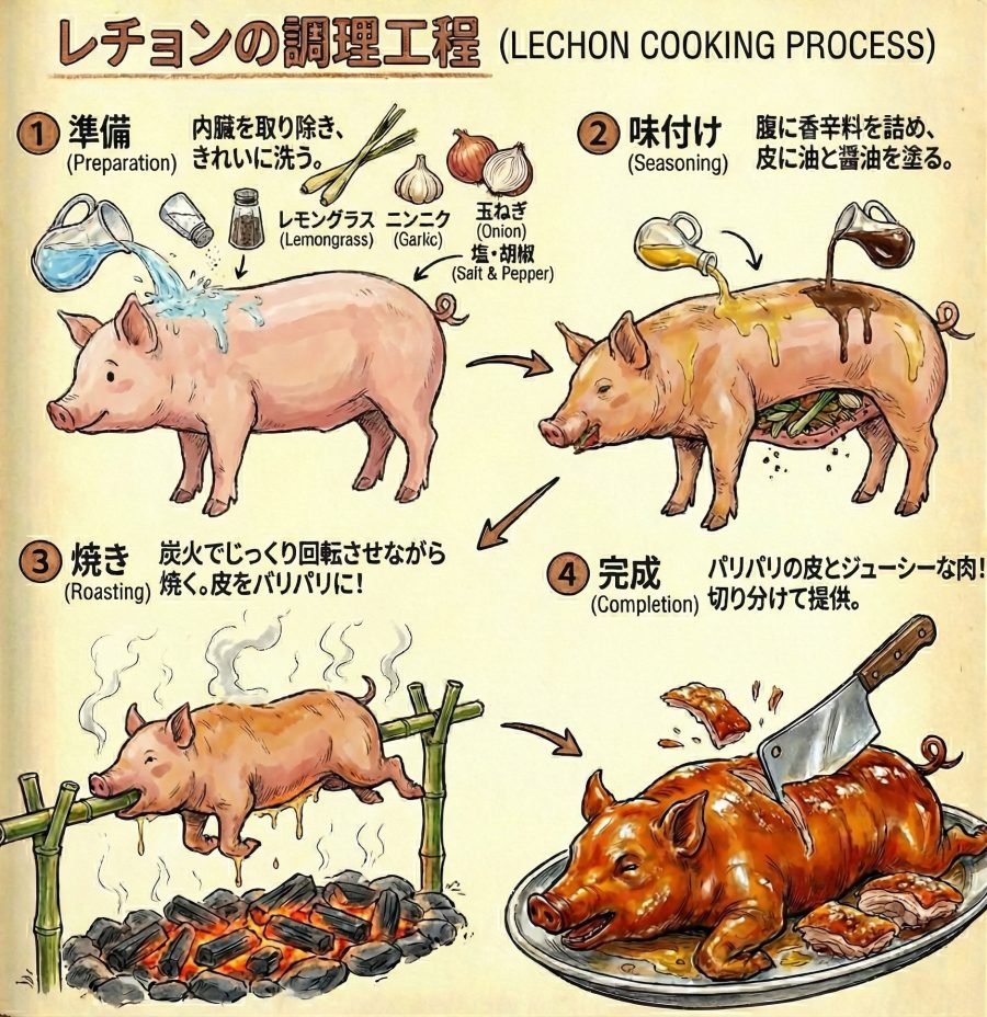 レチョンの調理工程