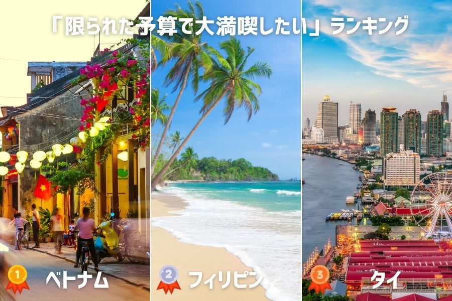 「限られた予算で大満喫したい（コスパ）」ランキング