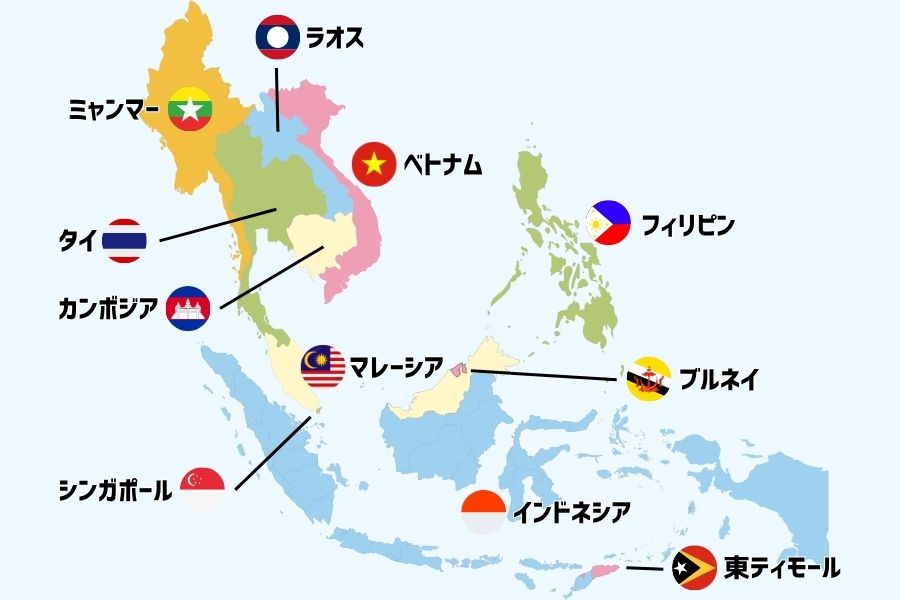 東南アジアの地図